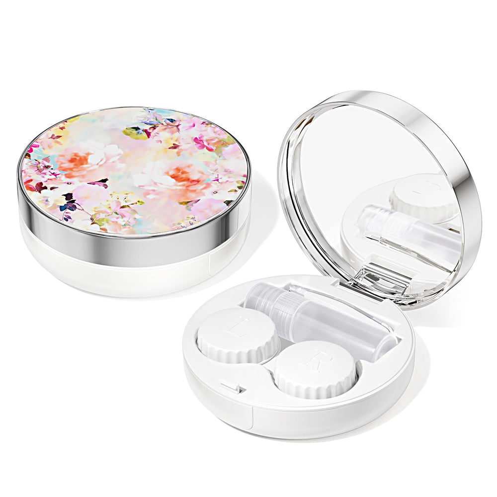 Travel contact lens case with cute design and mirror