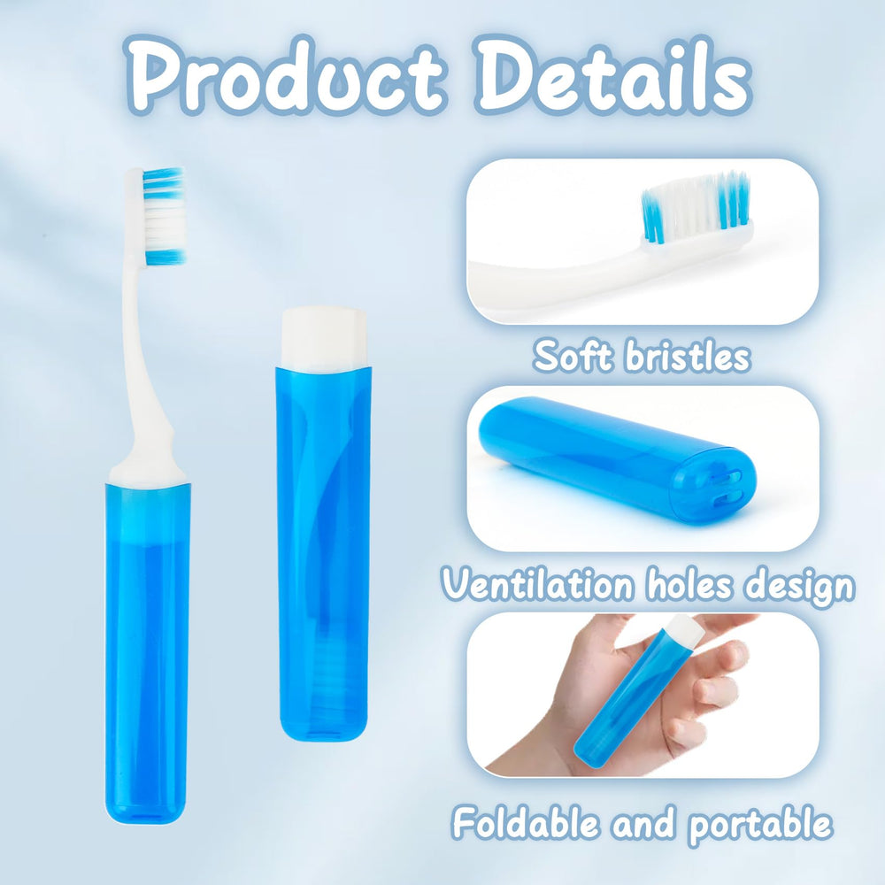 Foldable toothbrush with protective case