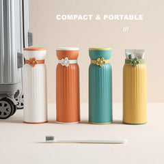Large capacity travel toothbrush container with space for toothpaste