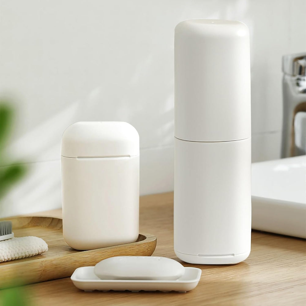 Compact travel toothbrush case