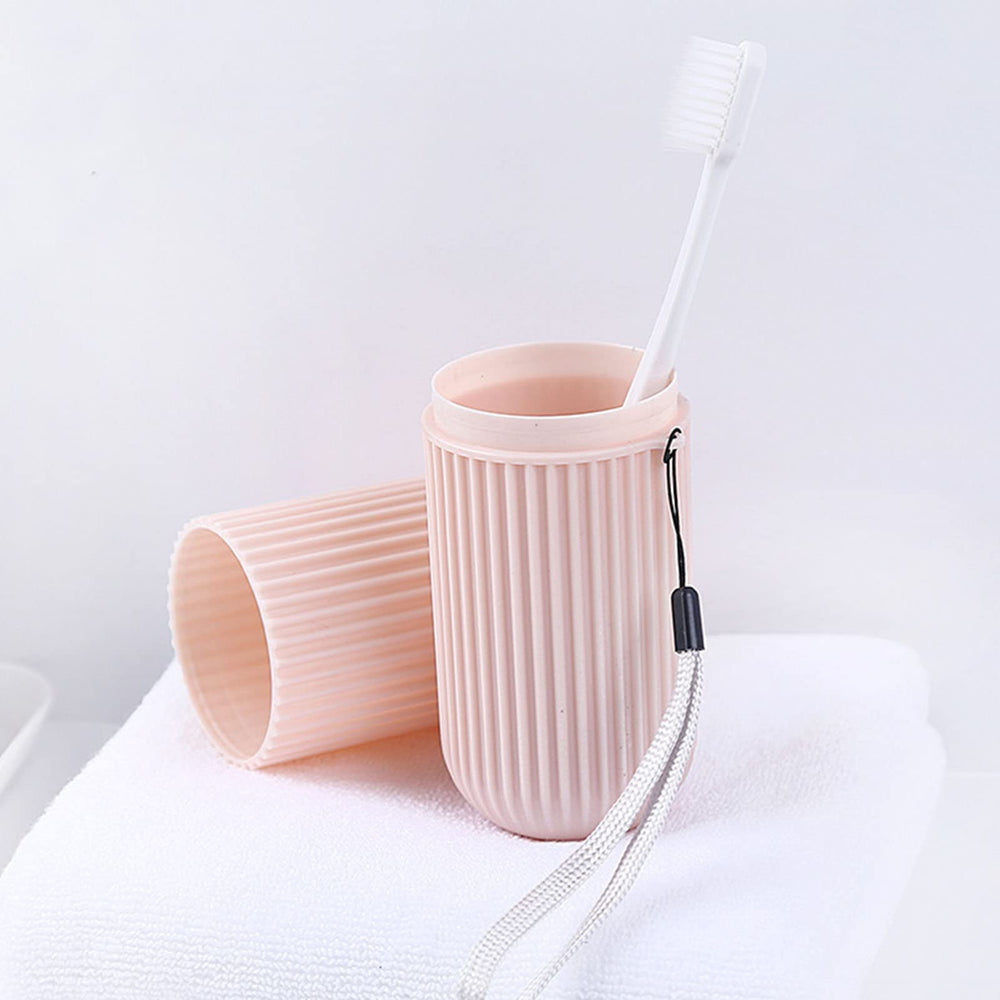 Compact portable toothbrush case in minimalist design