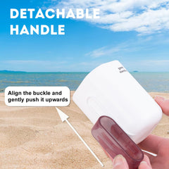 Detachable handle and attachment ring on travel toothbrush holder