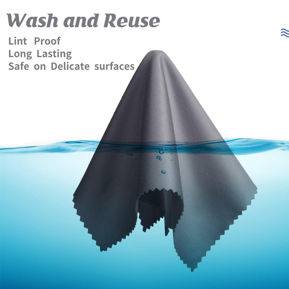 Portable travel-friendly cleaning cloths in dark gray