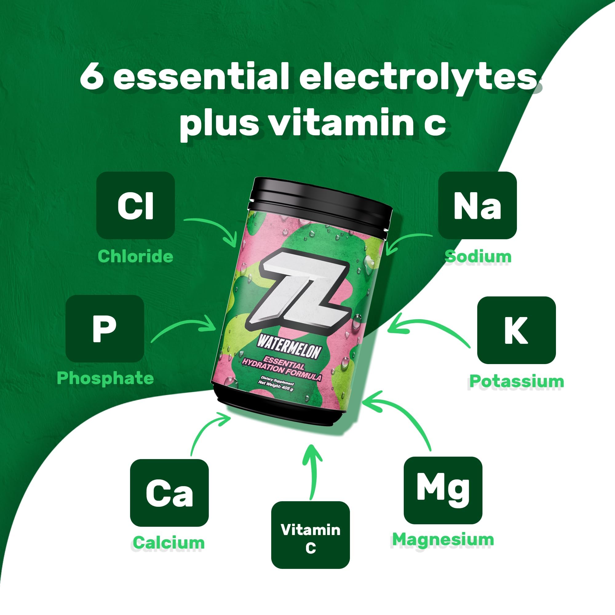 Close-up of the electrolyte blend showing the 6 core minerals
