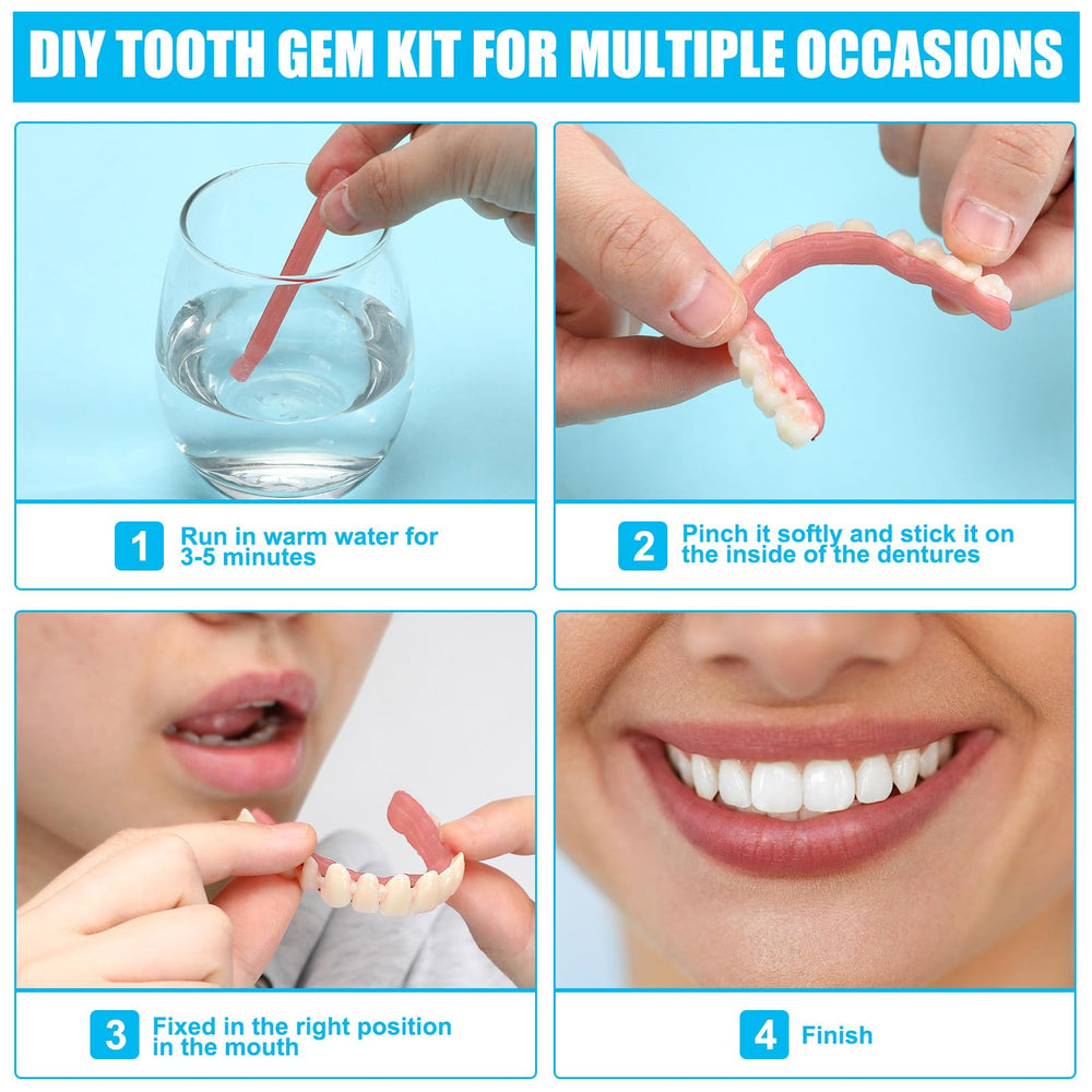 All components of TrelaCo denture kit laid out