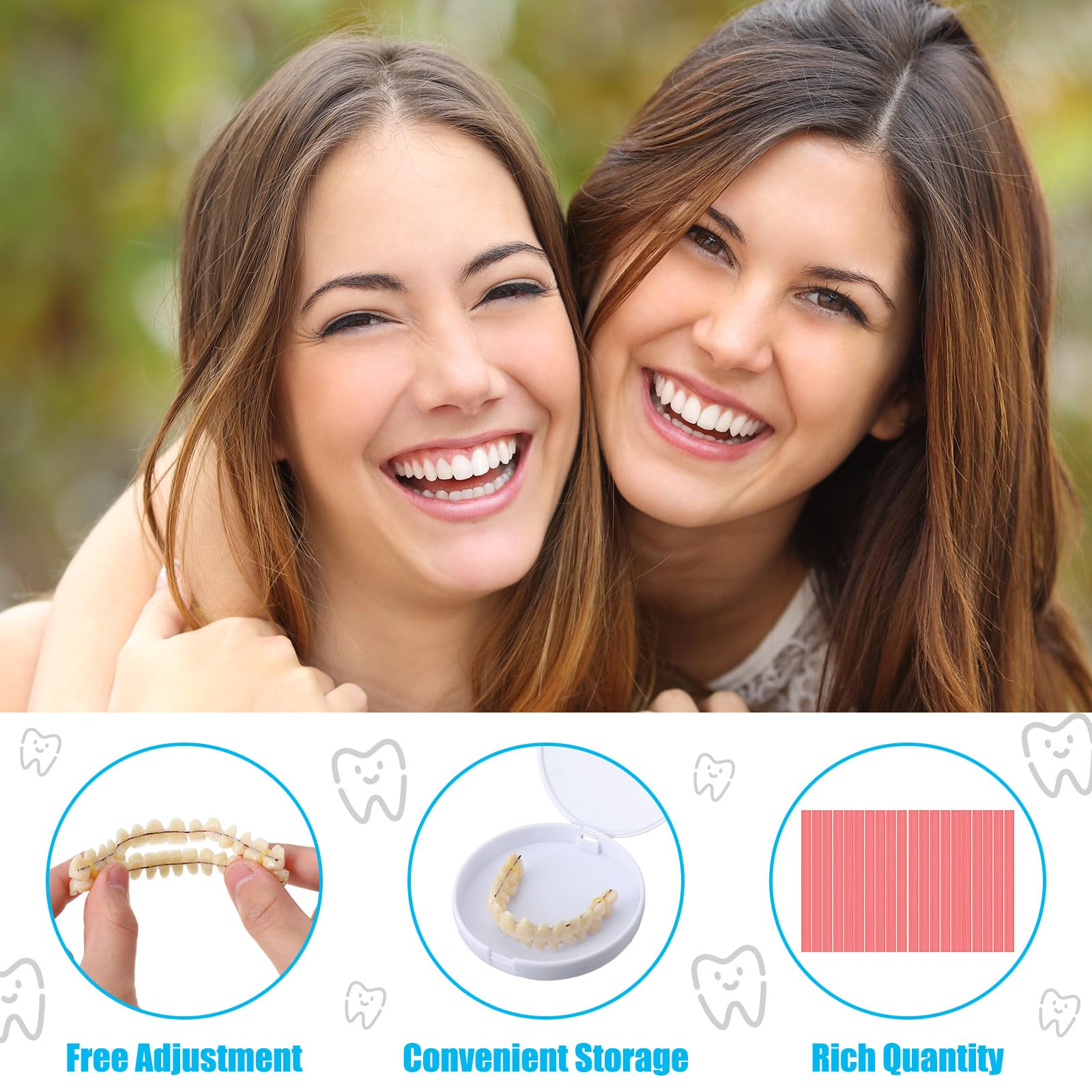 Close up of dental tape material included in the kit