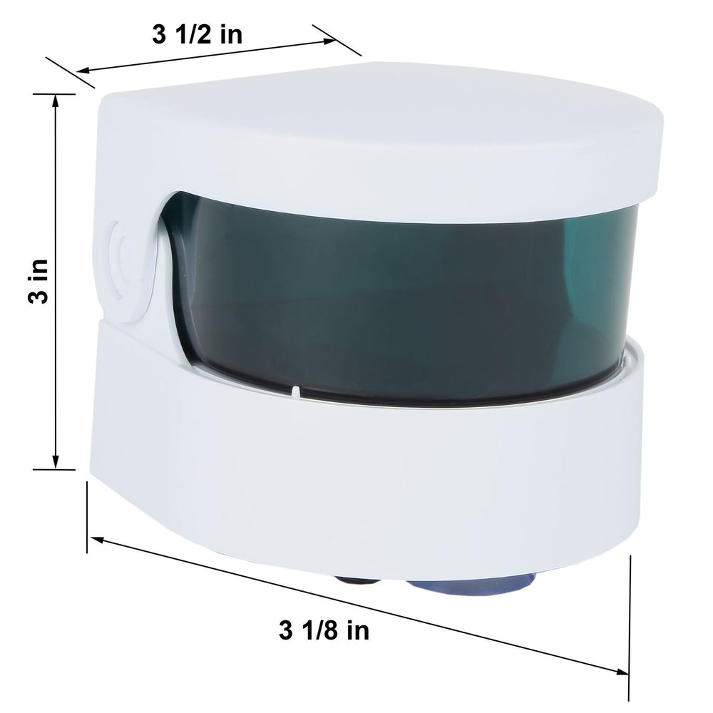 Compact 4-in by 3.5-in denture cleaner dimensions