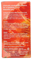 Ingredients label showing collagen, keratin, elastin, and hyaluronic acid