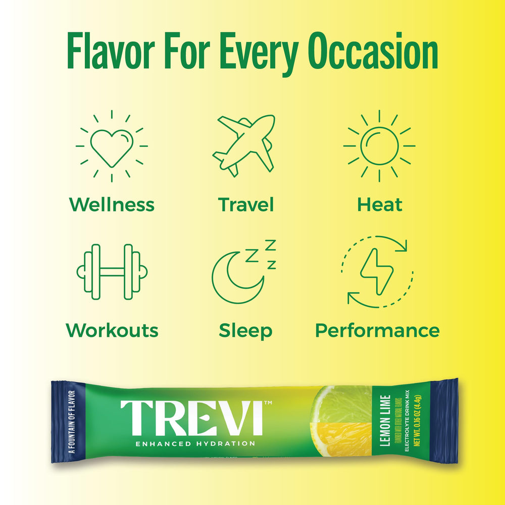 10-count box of TREVI Sugar Free Electrolytes Lemon Lime