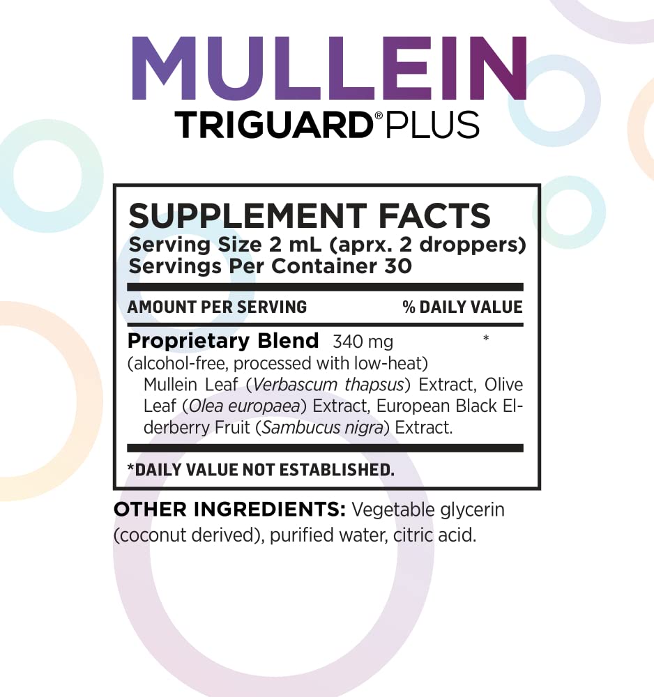 Child-friendly taste of TriGuard MULLEIN Plus liquid tincture