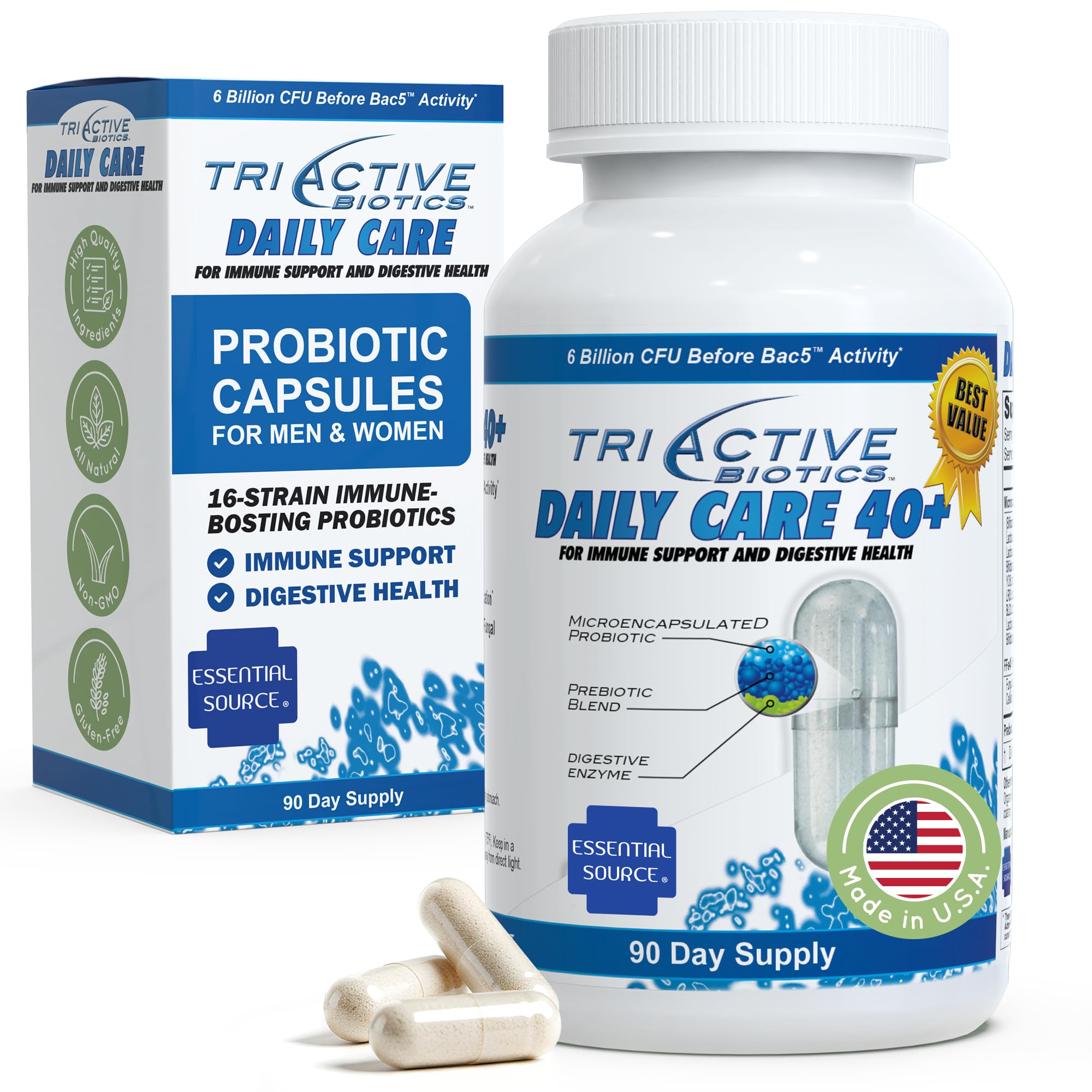 TriActive Biotics Daily Care bottle labeling