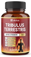 Product bottle of Tribulus Terrestris Capsules with Ashwagndha and herbs