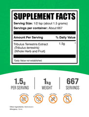 Tribulus Terrestris extract powder serving 1.5g