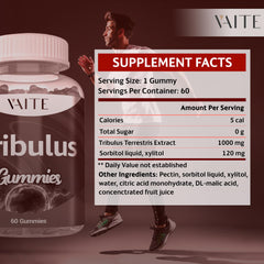 Close-up of Tribulus Terrestris 1000 mg gummies