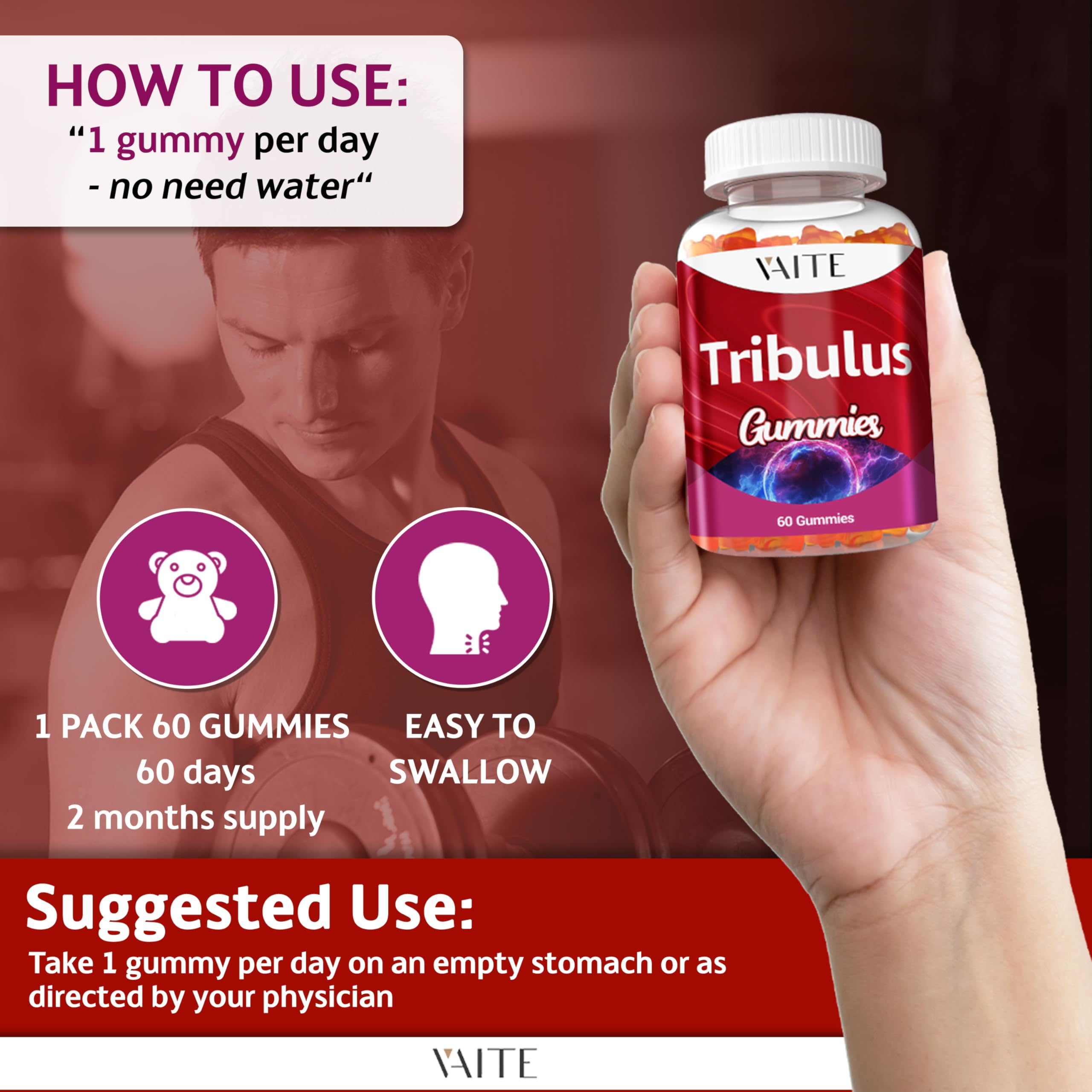 Close-up image of sugar-free vegan gummies