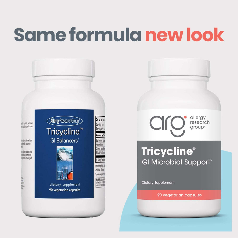 Tricycline GI balancing capsules on bottle