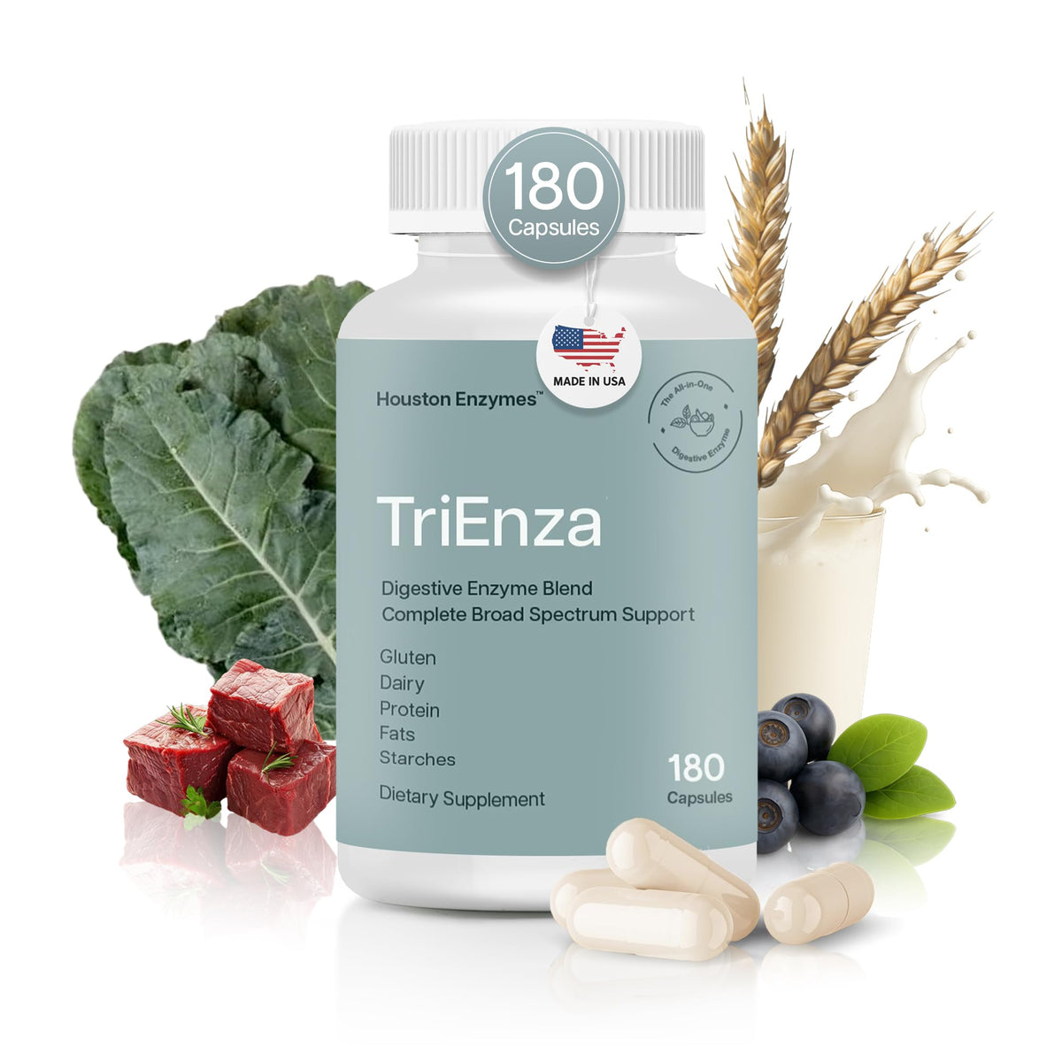 TriEnza digestive enzymes capsules for women and men