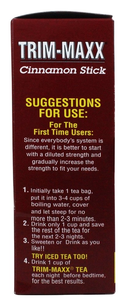 Front packaging view of Trim-Maxx Cinnamon Tea