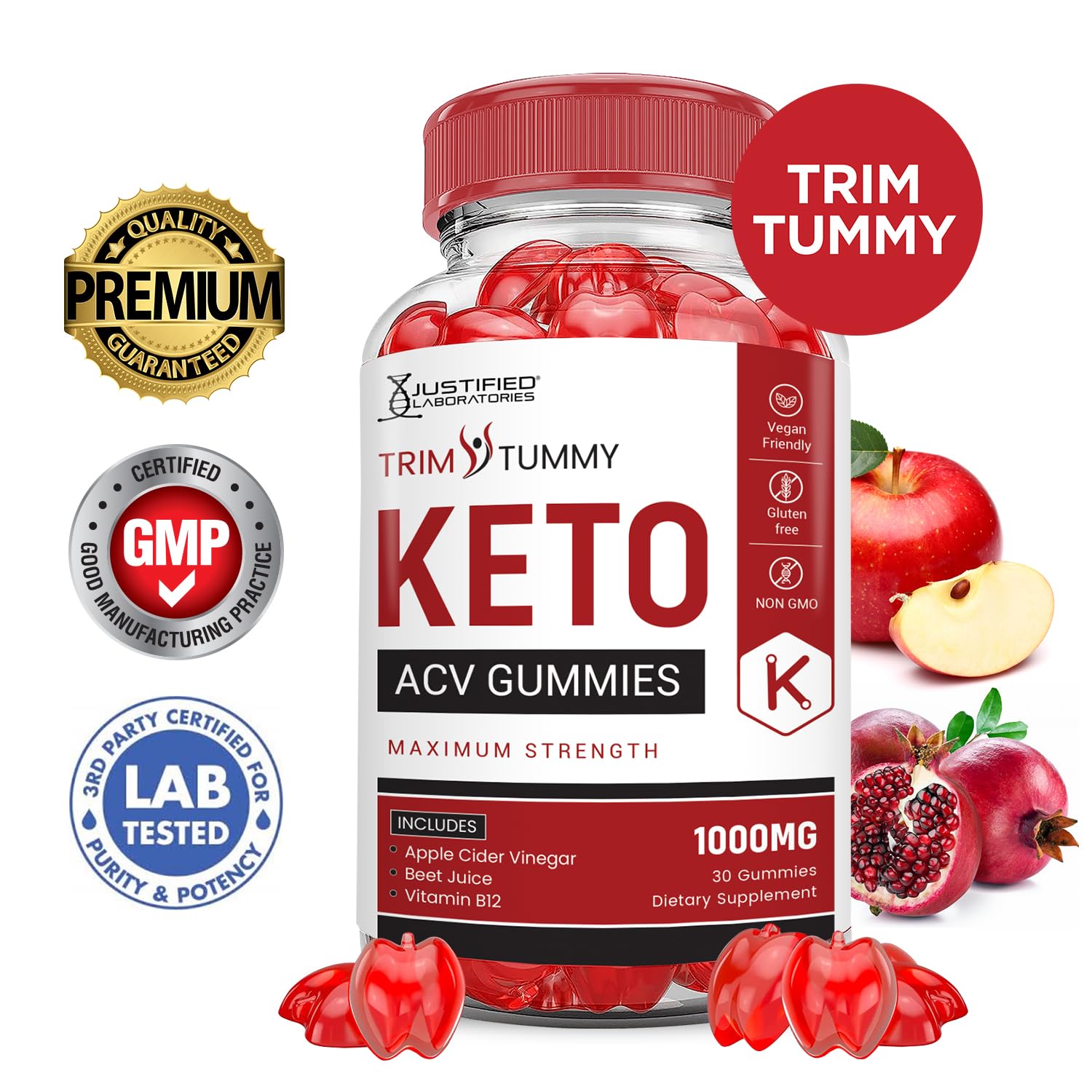 Beet juice and pomegranate ingredients used in Trim Tummy Keto Gummies