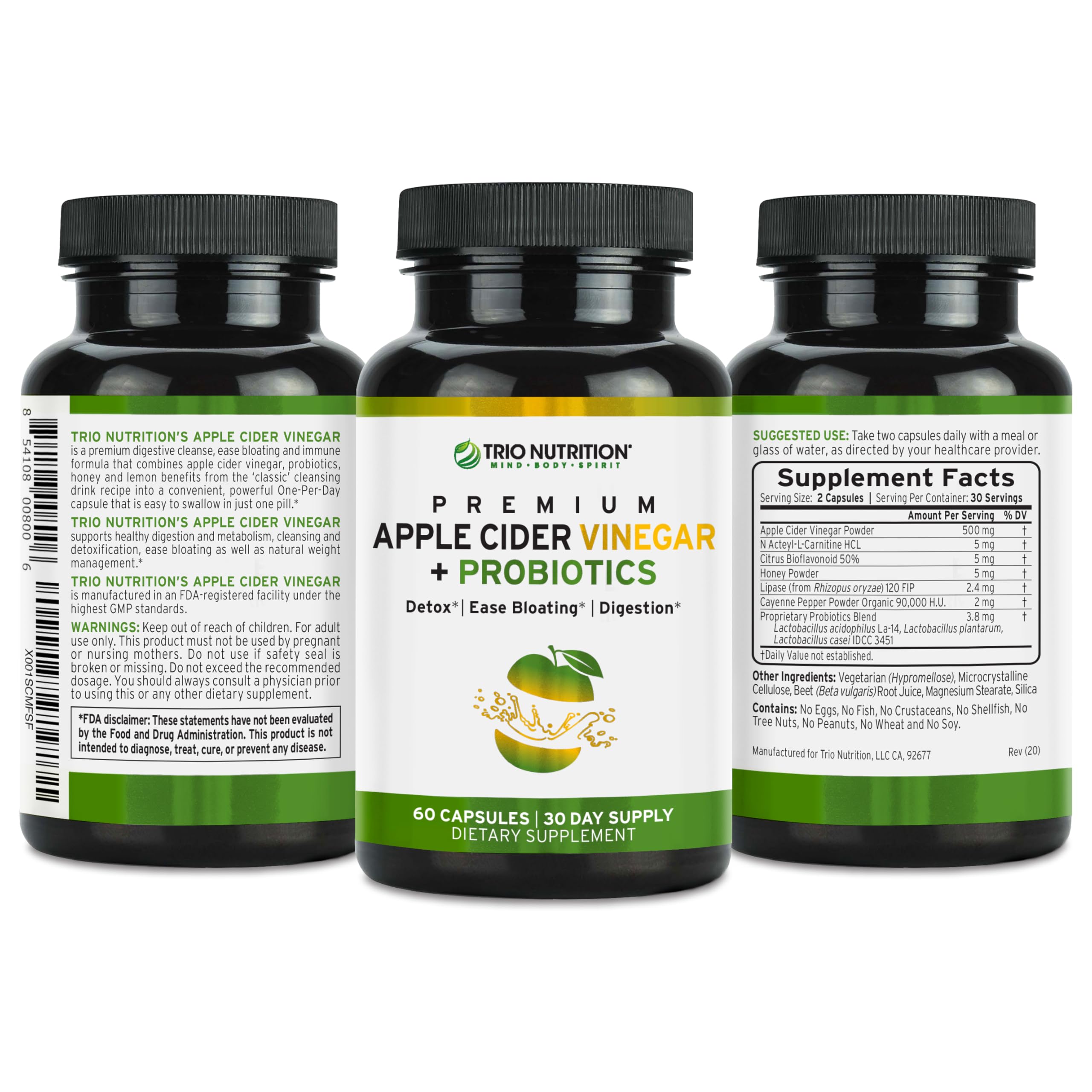 TRIO NUTRITION flavorless-acv-capsules: keto-friendly capsules without taste for easy daily use