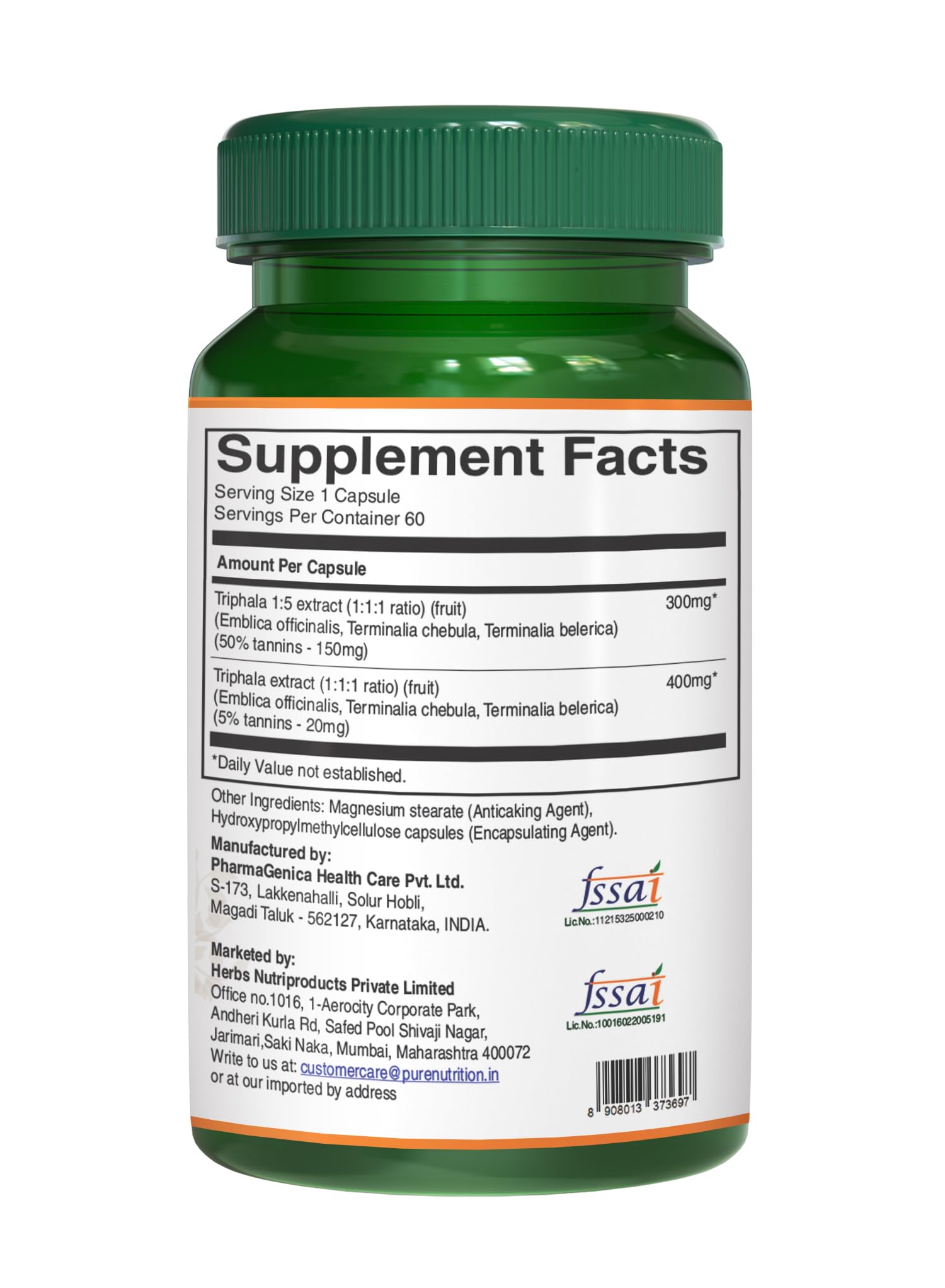 Daily dosage guidance for Triphala supplement