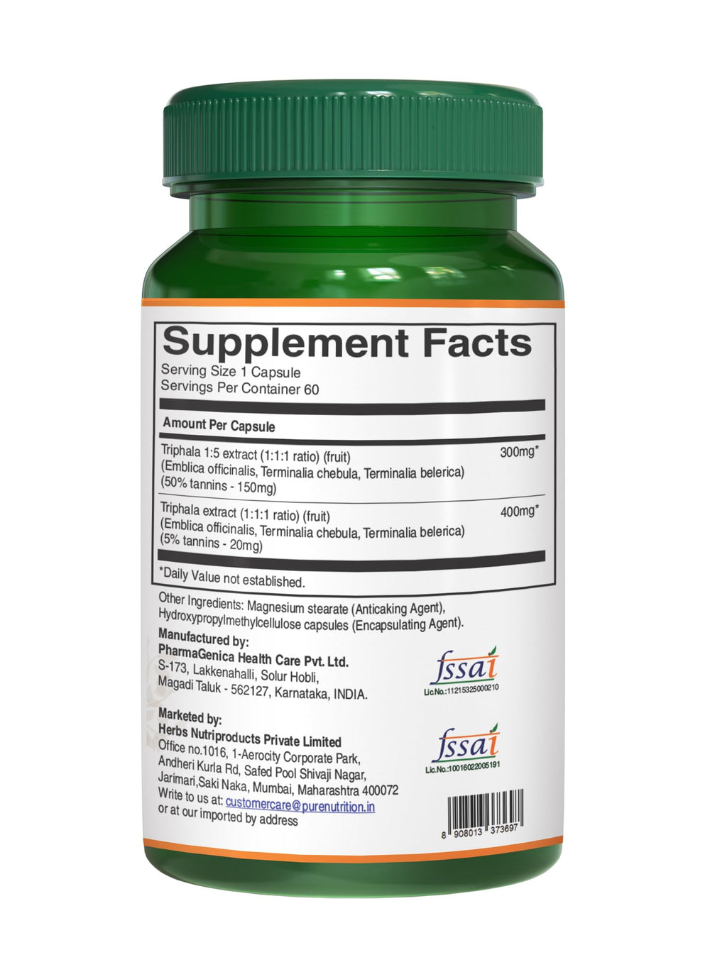 Daily dosage guidance for Triphala supplement