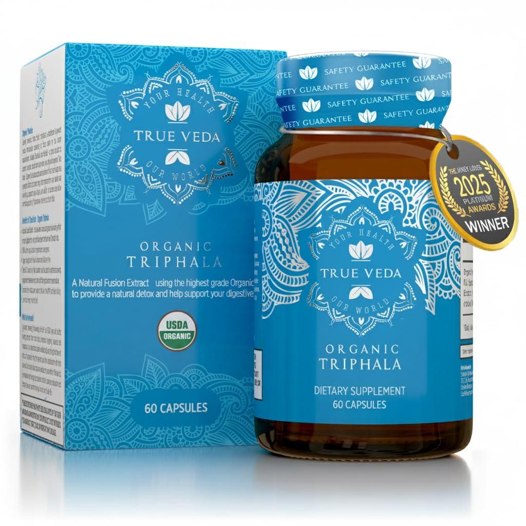 Triphala Capsules bottle with USDA Organic seal