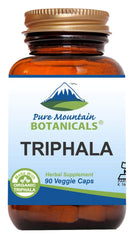 Front view of Pure Mountain Botanicals Triphala Capsules bottle (90 count)