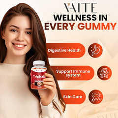 Close-up of Triphala gummies showing soft chewy texture