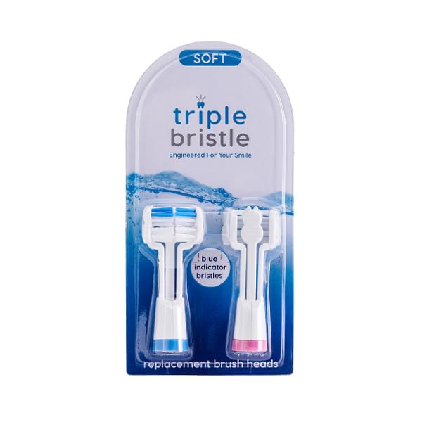 3-head brush heads demonstrating cleaning all tooth surfaces