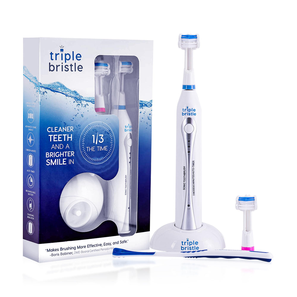 Triple Bristle Original Sonic Toothbrush with patented 3-sided head