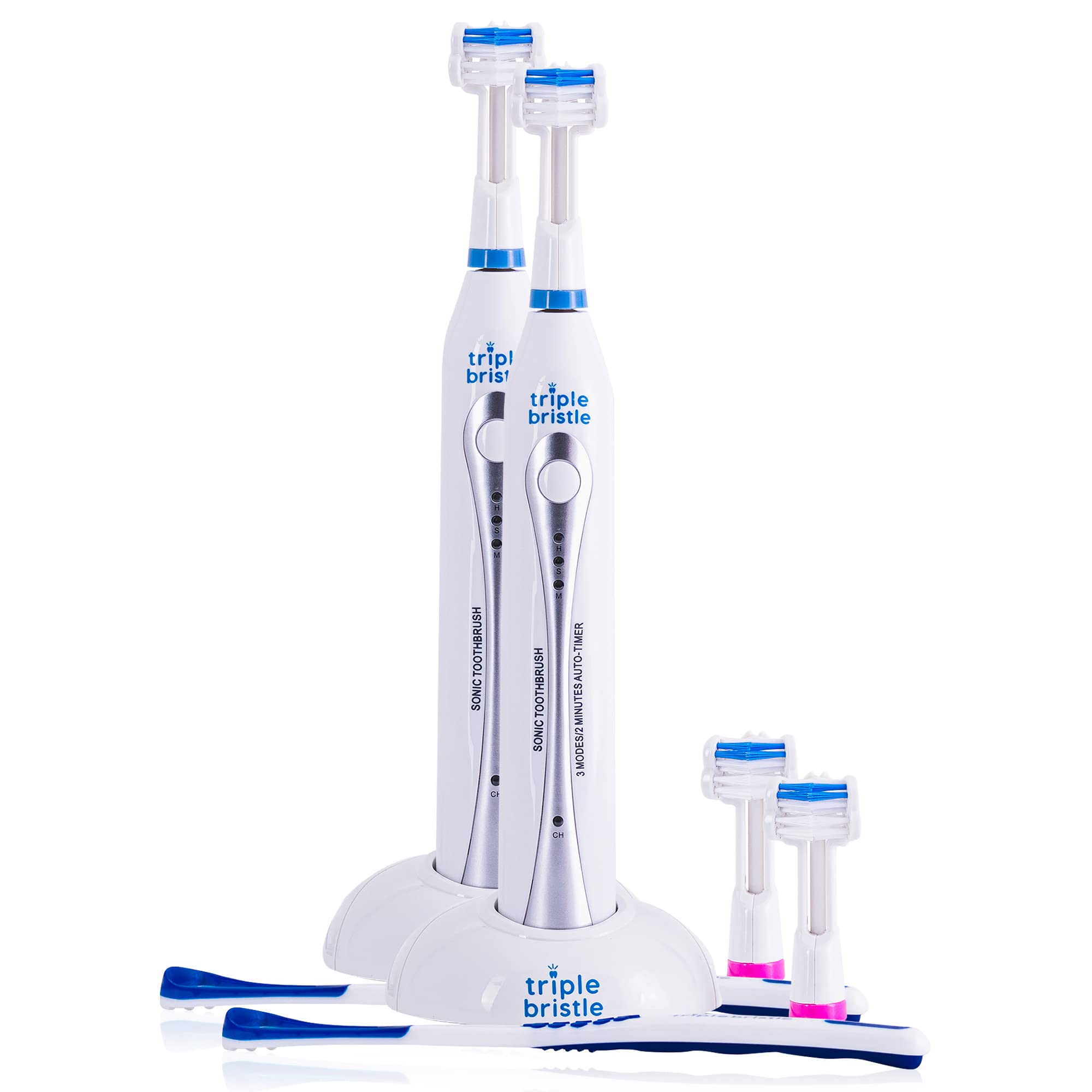 Front view of Triple Bristle Original Sonic Toothbrush