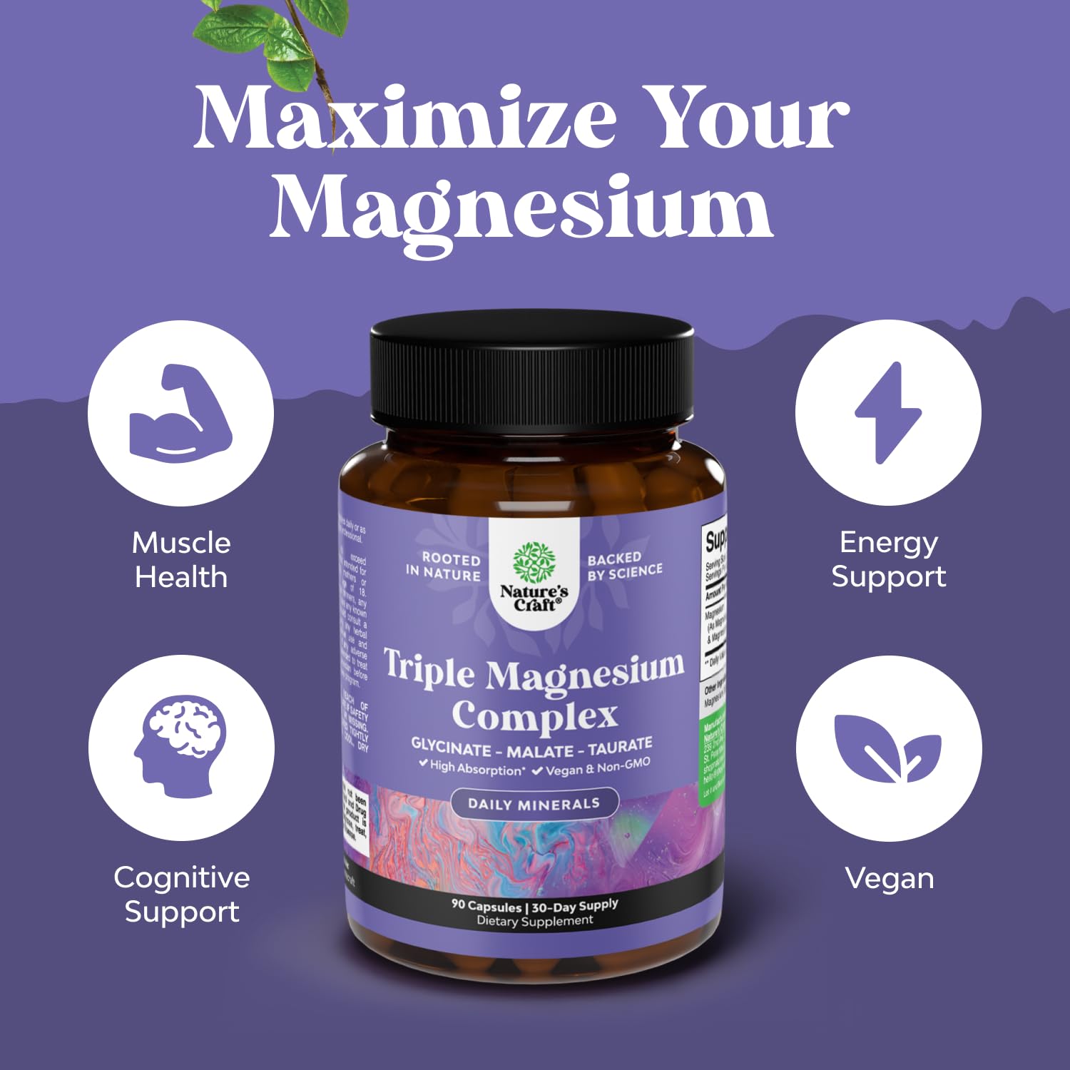 Magnesium taurate and glycinate capsules blend
