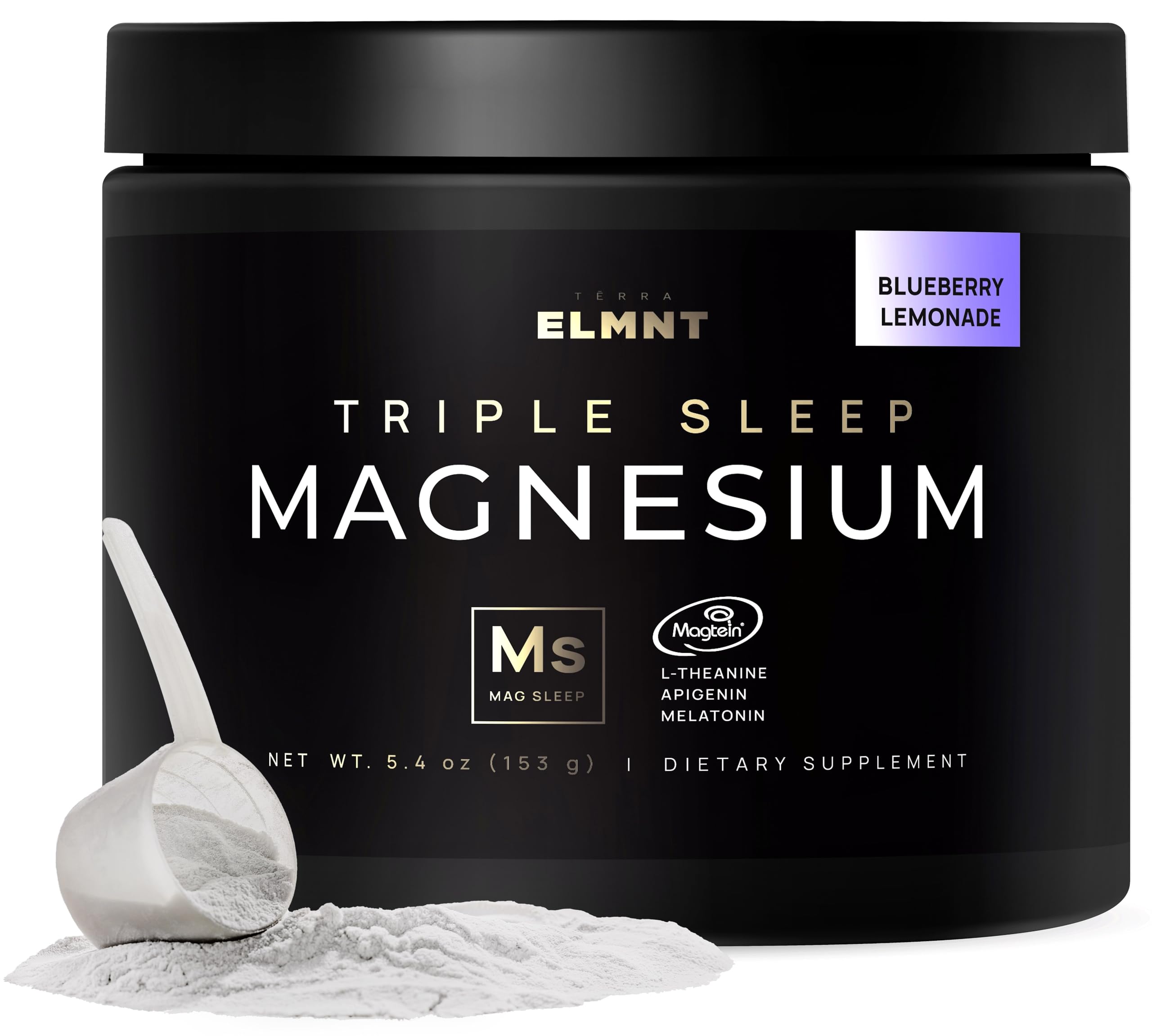 Triple Sleep Magnesium L-Threonate powder bottle with scoop