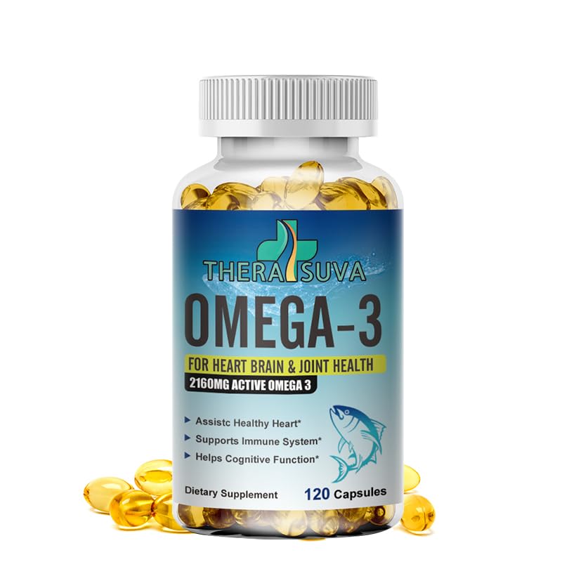 Front view of Triple Strength Omega-3 2160mg bottle with 120 softgels