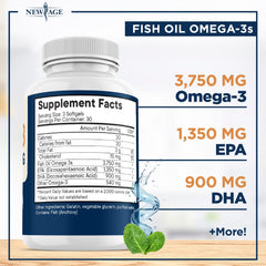 Close-up of label showing 1350 mg EPA and 900 mg DHA per serving