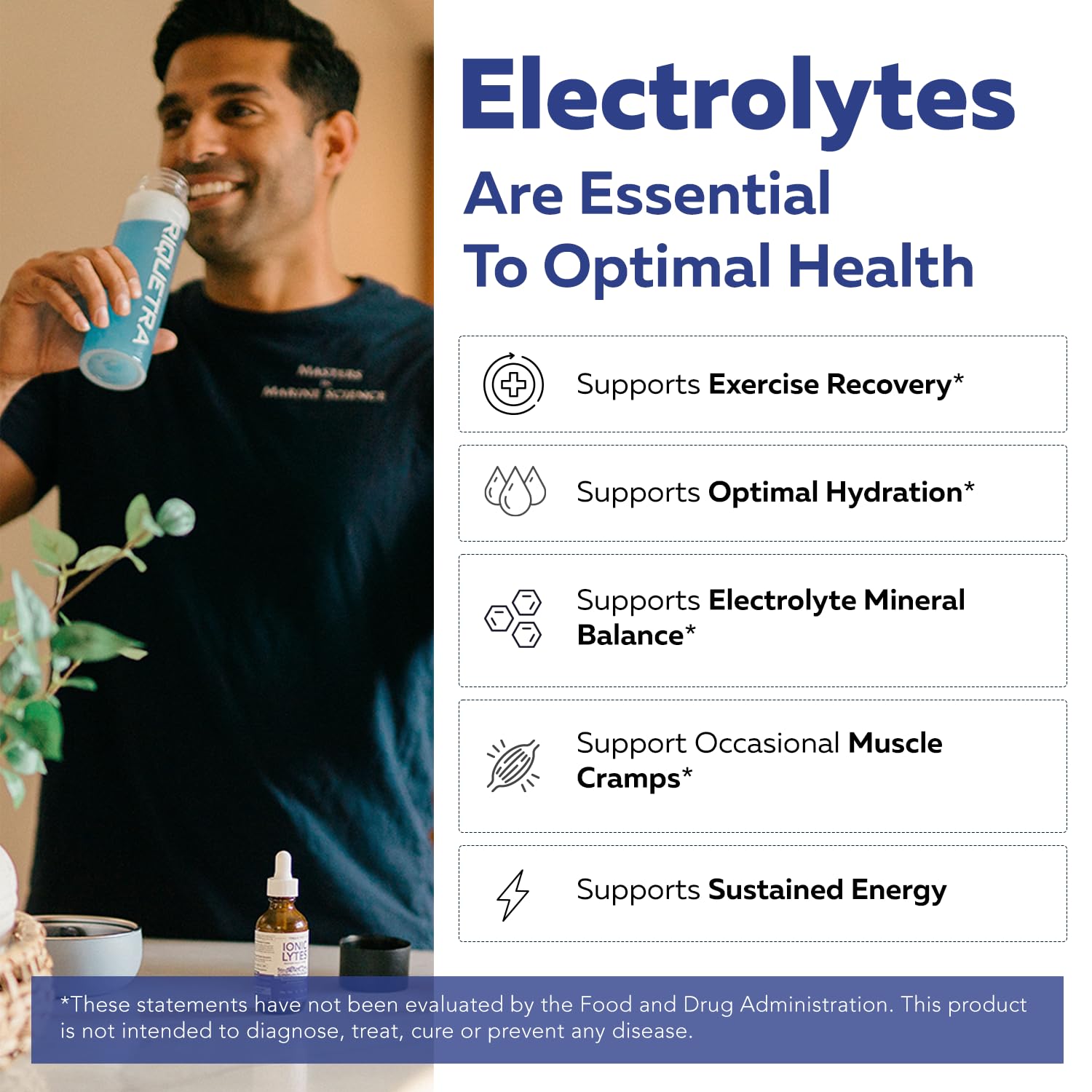 Triquetra Health Ionic Lytes bottle with label showing soy-free formula