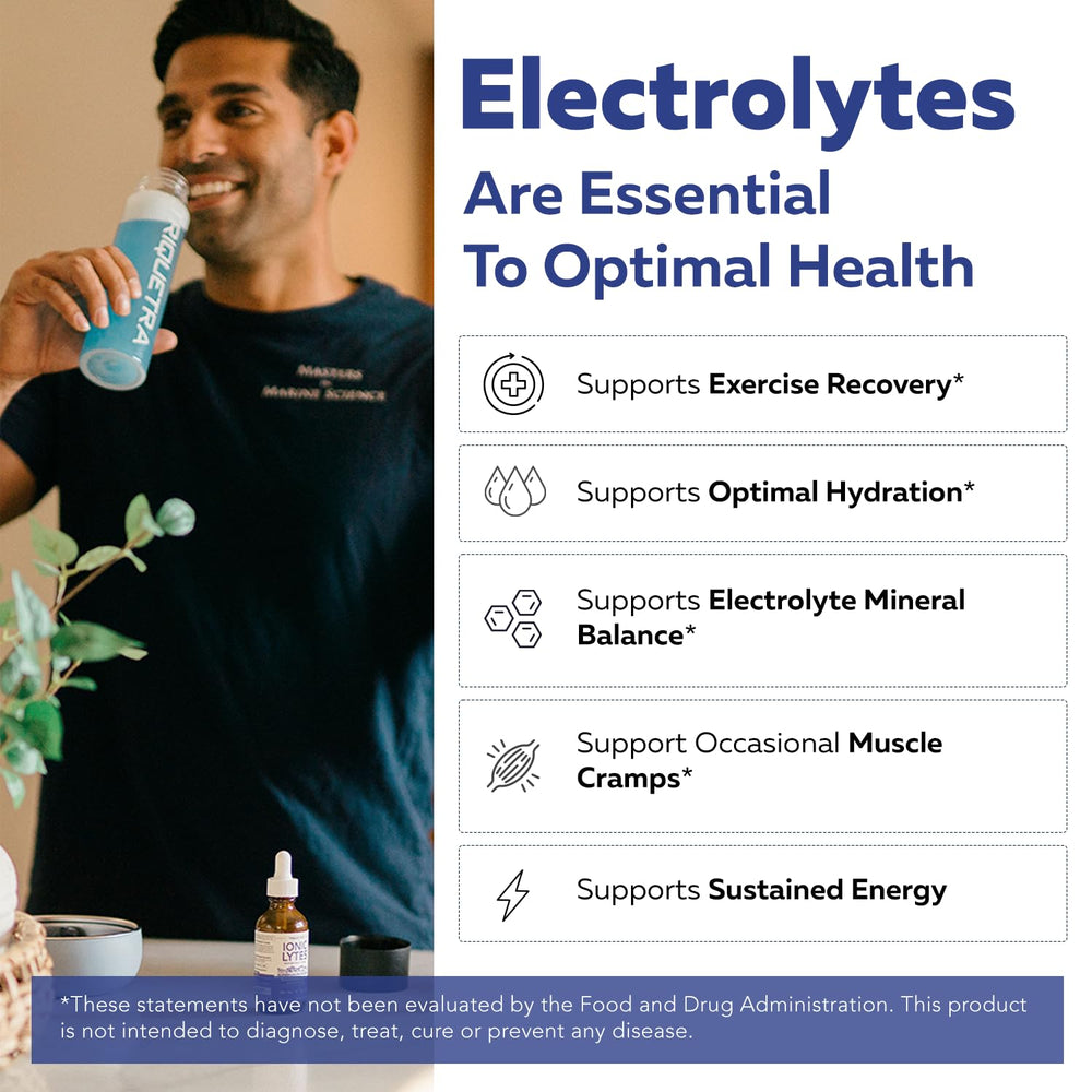 Triquetra Health Ionic Lytes bottle with label showing soy-free formula