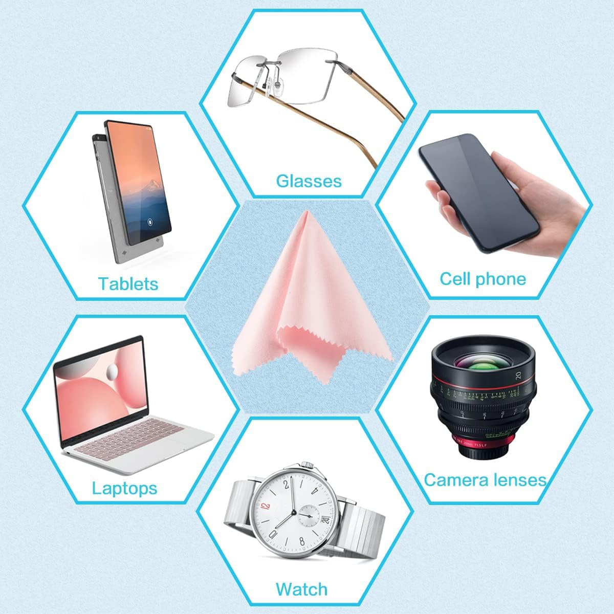 Thick microfiber cleaning cloth (296 GSM) for optics and devices