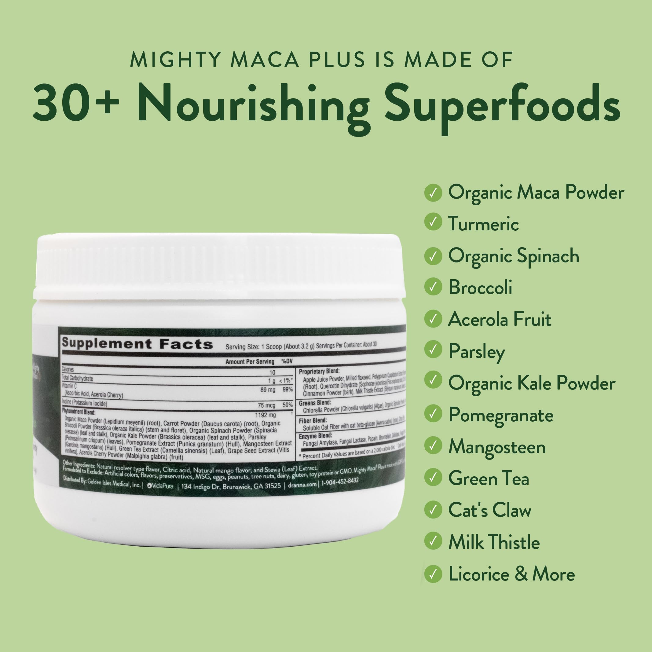 Mango-flavored greens powder being mixed with water