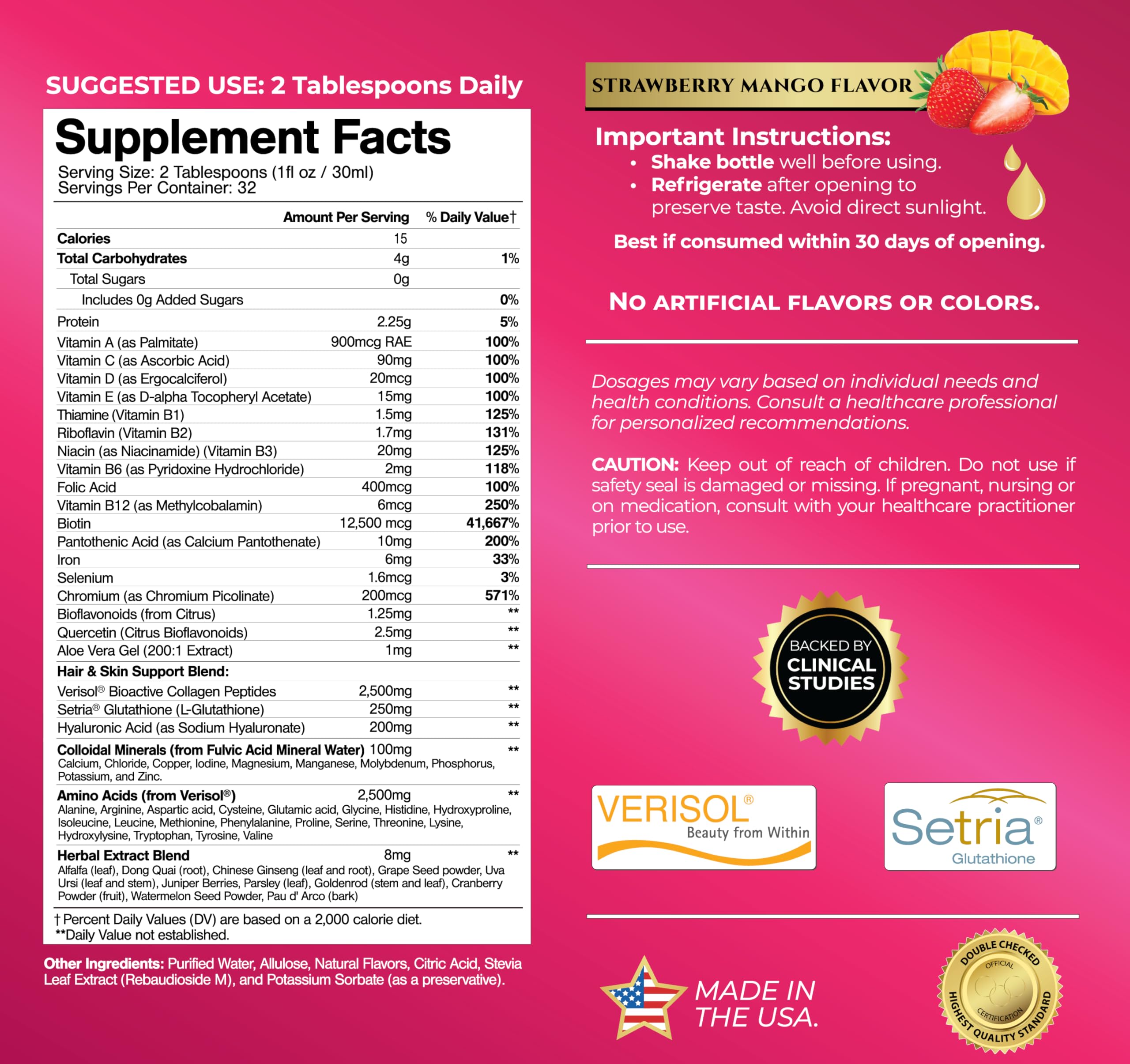 Bottle of Tropical Oasis Liquid Multivitamin for Women