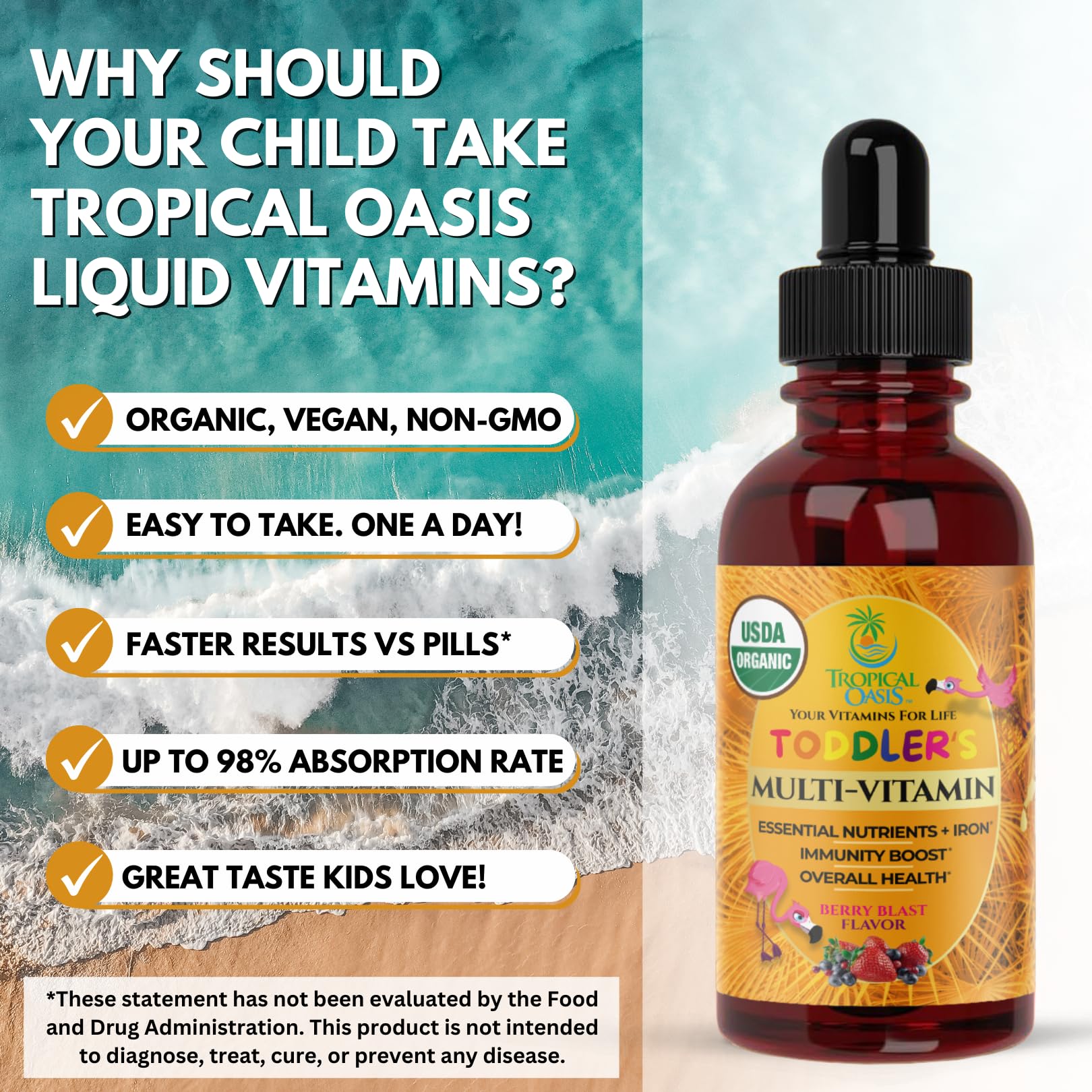 Nutrition facts preview for toddler multivitamin with iron