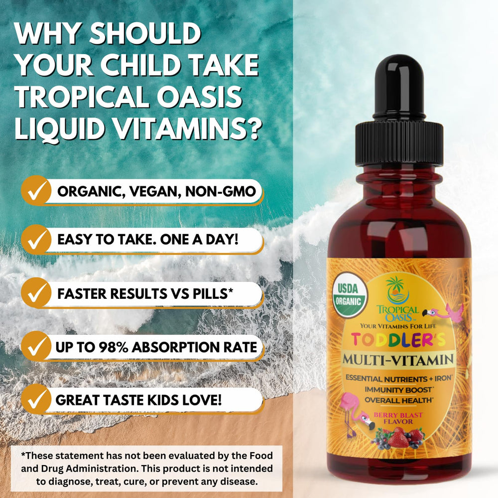 Nutrition facts preview for toddler multivitamin with iron