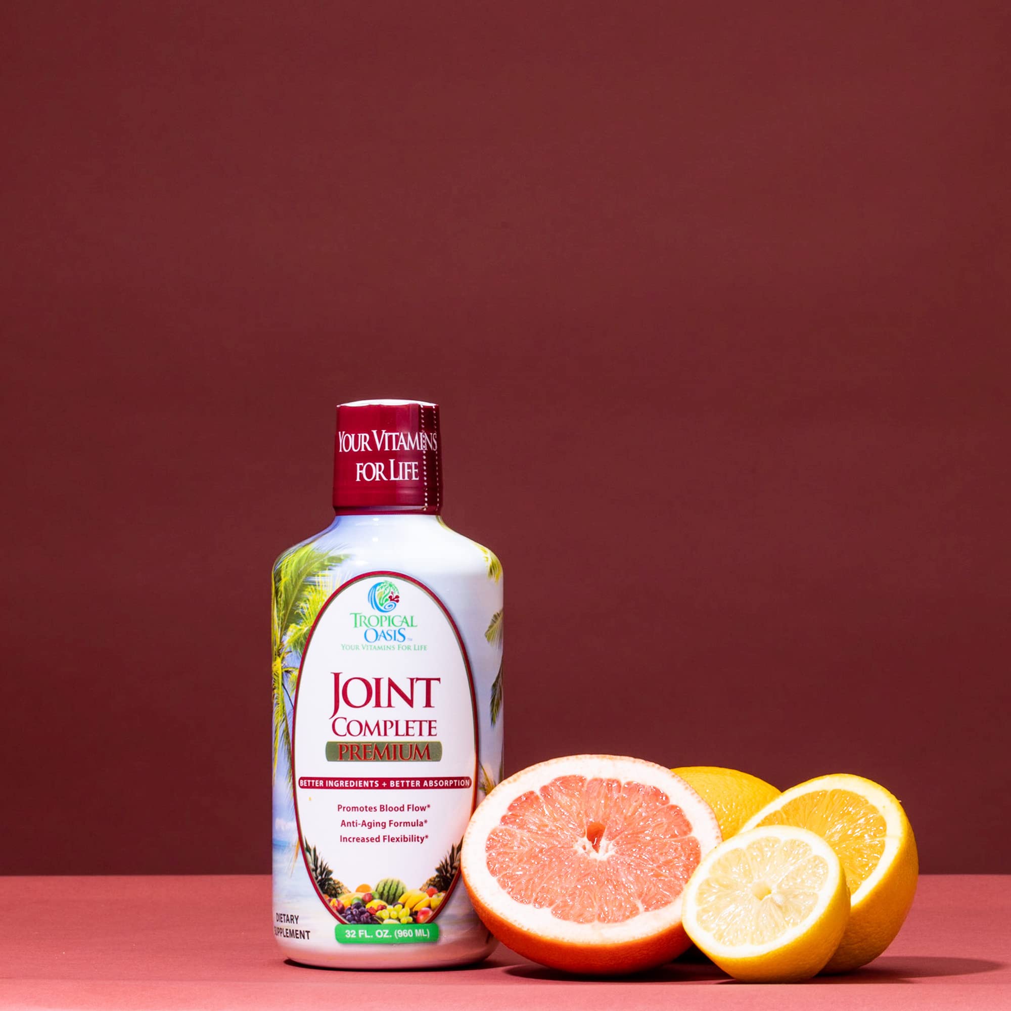 Tropical Oasis liquid pour into water cup illustrates easy daily integration.