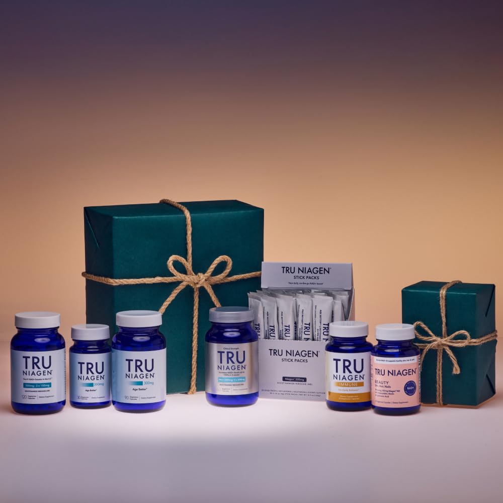 TRU NIAGEN capsules closeup emphasizing easy 300 mg NR daily dosage.