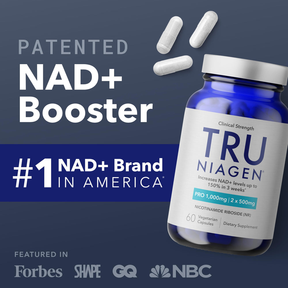 TRU Niagen Pro NAD+ bottle pour shot suggesting easy daily supplementation