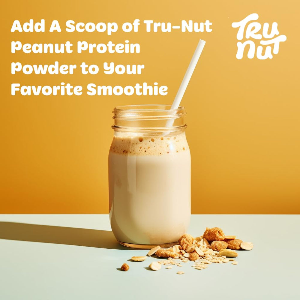 Tru-Nut Peanut Protein Powder ingredients label showing two-ingredient formula