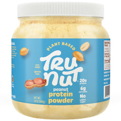 Front view of Tru-Nut Vegan Peanut Protein Powder 24oz can