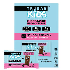 TRUBAR Kids Protein Bars - Fudge-Tastic Brownie, 12-count box