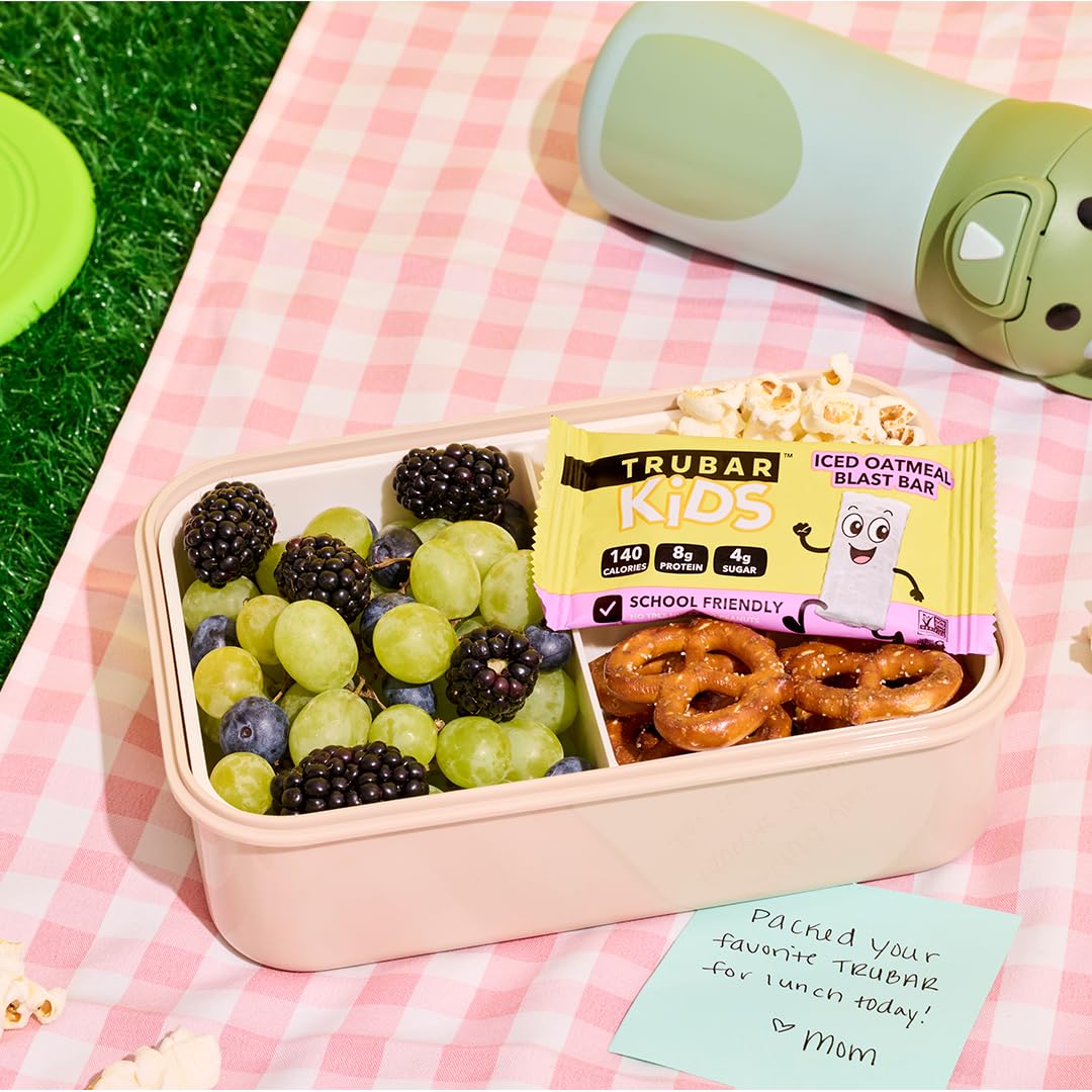 TRUBAR Kids bars shown in lunchbox for on-the-go snacking